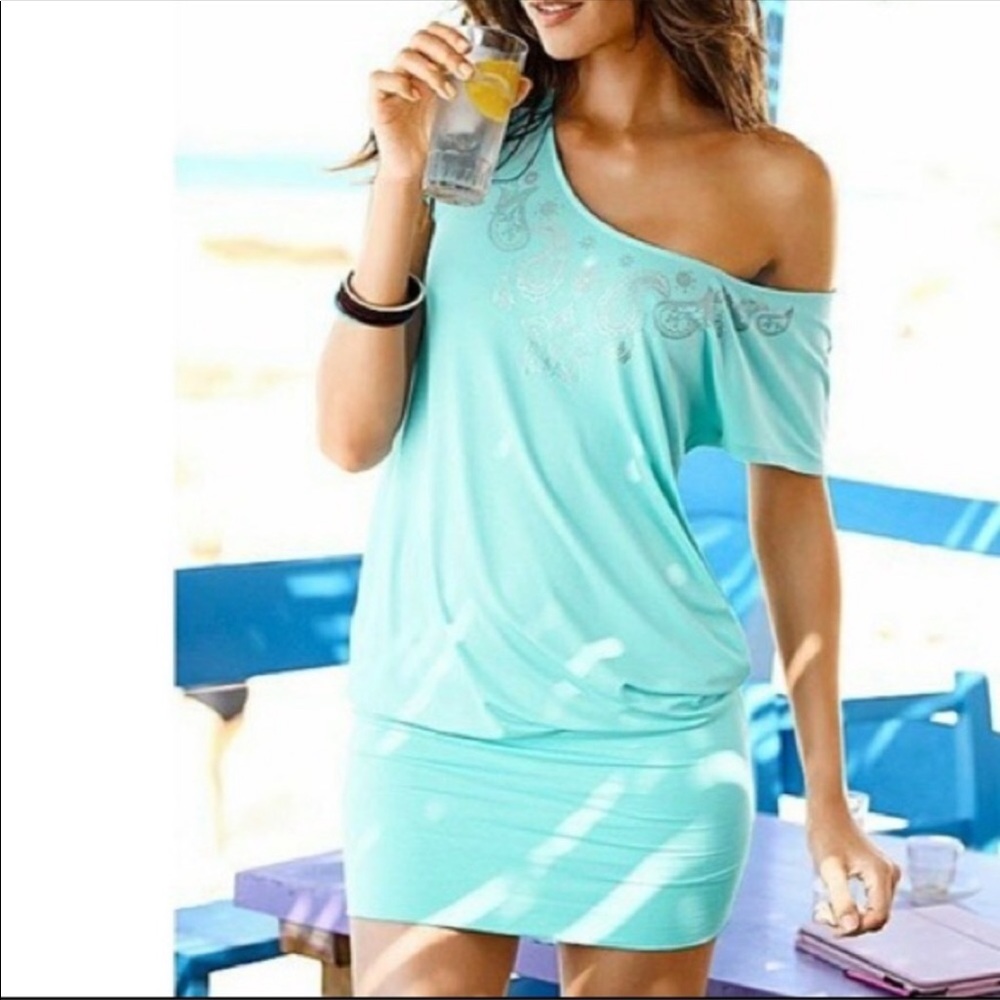 Teal Banded Dress